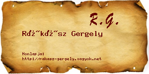 Rákász Gergely névjegykártya